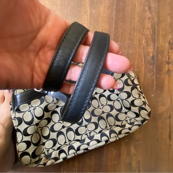 Coach Signature C Gray Black Medium Jacquard Tote Shoulder HandBag Satchel - Picture 6 of 15